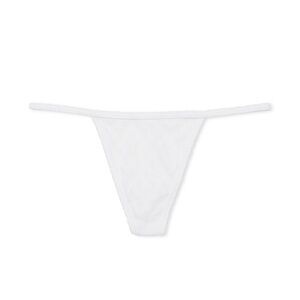 PINK Victoria's Secret Cotton V-String Panty Size Large Optic White